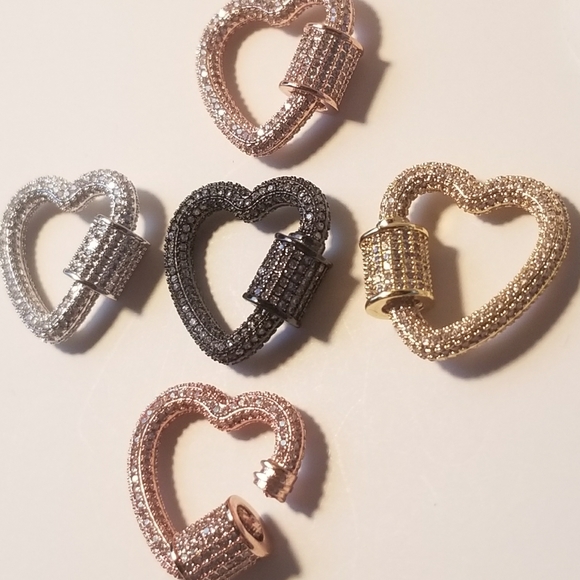NWT Pave CZ Heart Carabiner NEW in Gift Box - Picture 5 of 5